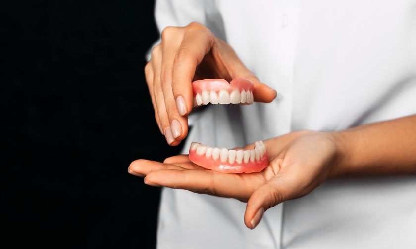 comfortably with new dentures